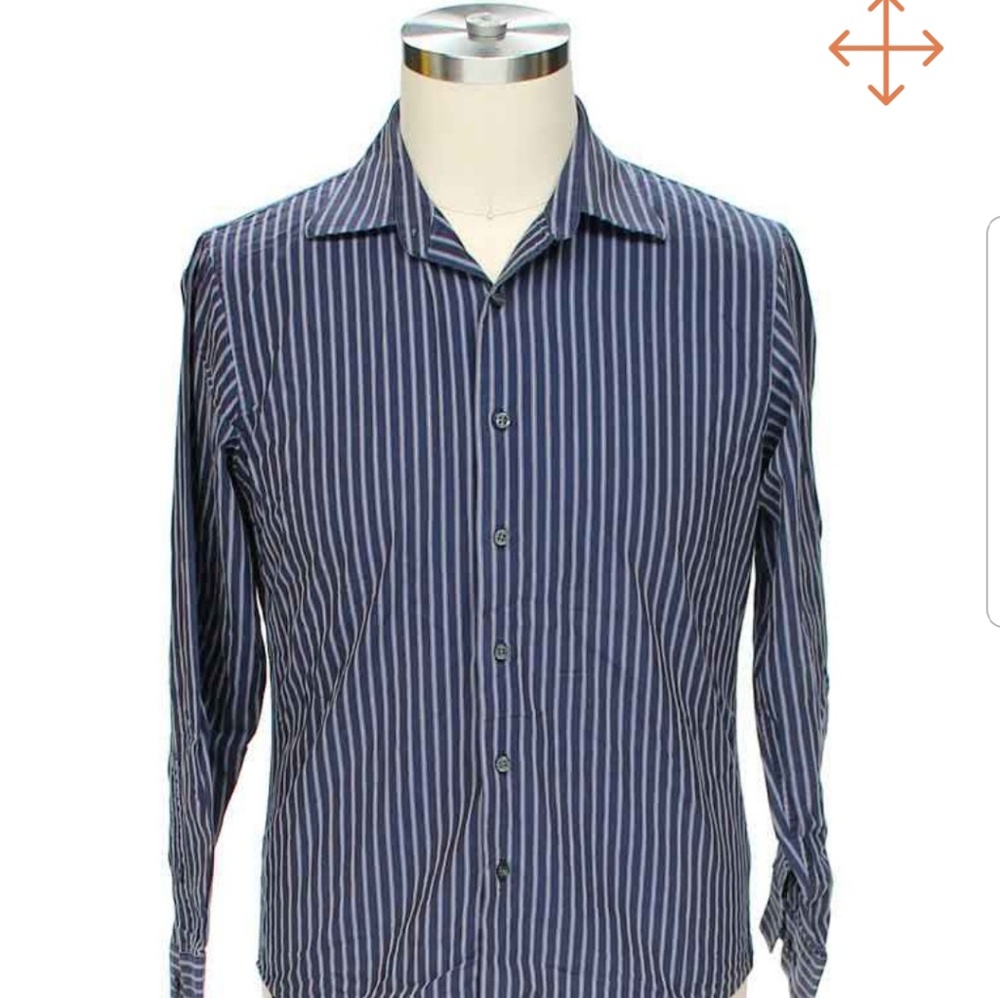 Apt 9 80s retro blue striped dress shirt, sz S